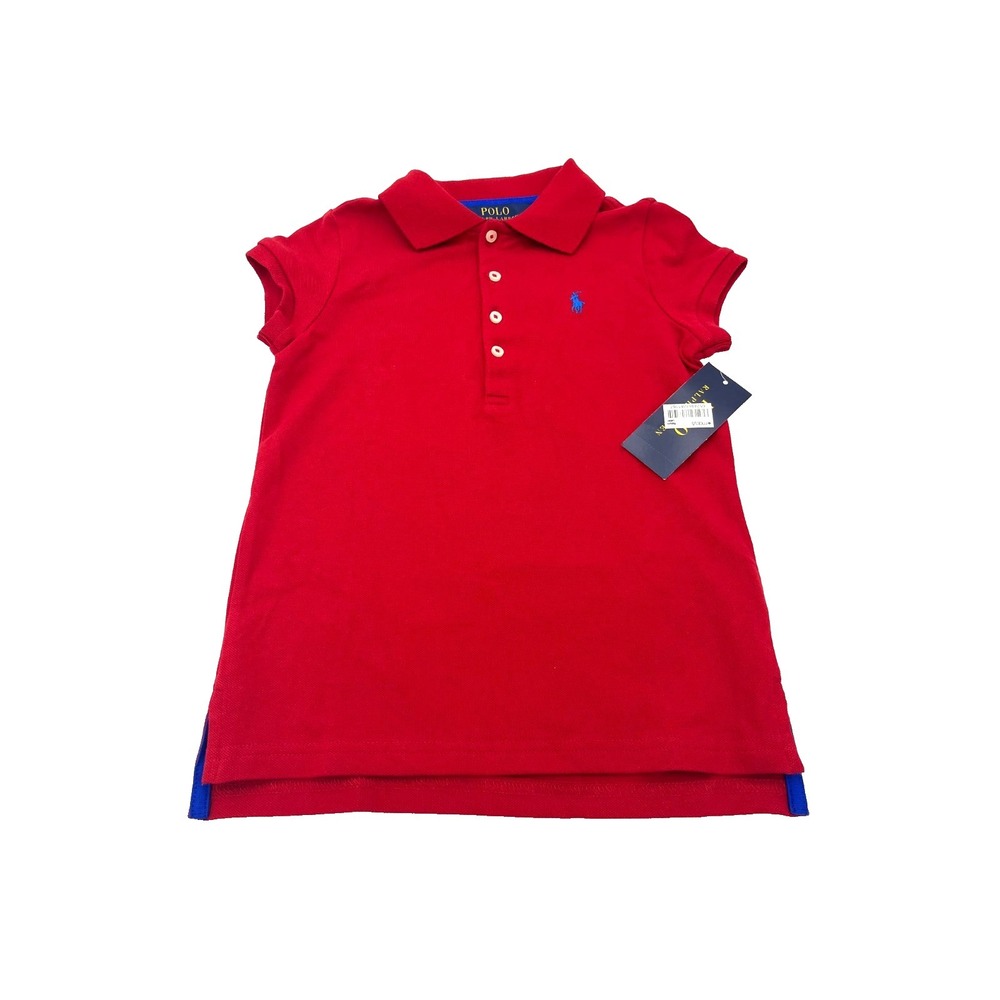 Polo Ralph Lauren Classic 3 Girls Polo Shirt Top 6 Red New